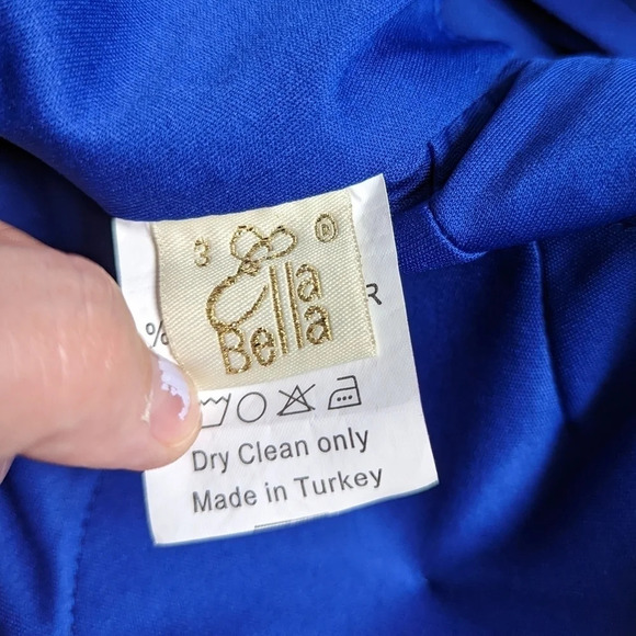EllaBella Cobalt Blue Blouson Formal Dress - Size 3 with Lace  Details - Picture 8 of 10